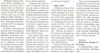 BVL, finalista de premiação internacional, está no Jornal O Dia ODia_18.02.2019_materia