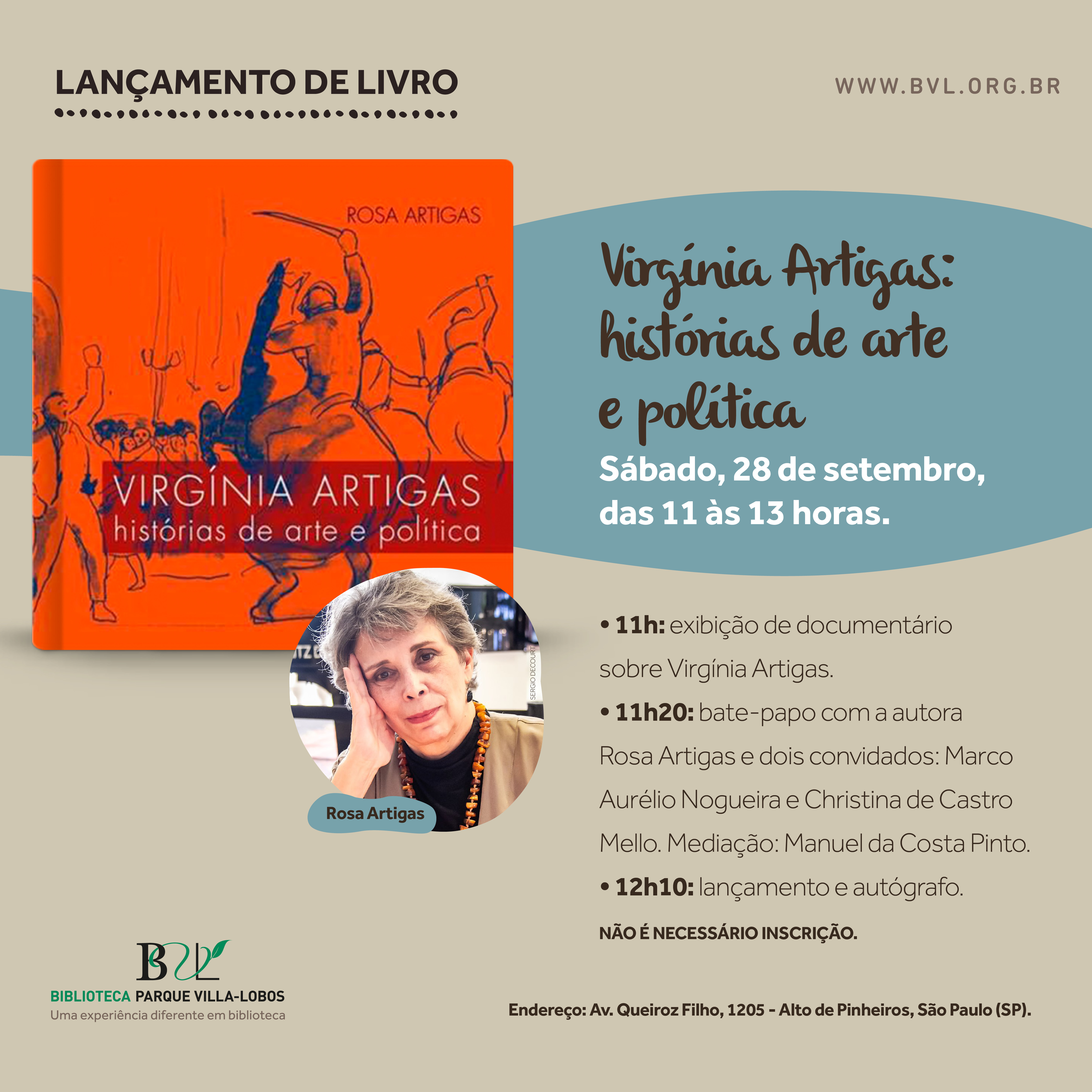 Lançamento do livro Virgínia Artigas - histórias de arte e política
