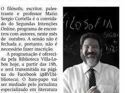Bate-papo com Mario Sergio Cortella ganha espaço em jornais da capital Reprodução / Metro.
